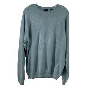 IZOD Golf Mens Sweater Blue Argyle Large New
